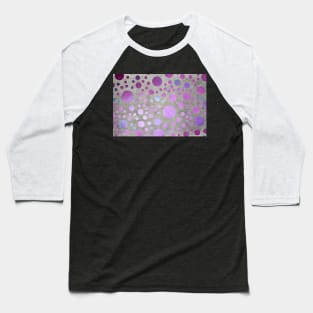 Abstract Blue and Violet Gold Polka Dots over Metallic Surface Baseball T-Shirt